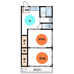 JR総武本線 新小岩駅 徒歩14分の賃貸アパート 1階2Kの間取り