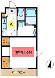 リブリ・サンライズ新小岩 1Kの間取図画像