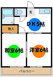 平和コーポ 2DKの間取図画像
