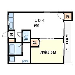 小山マンション 1LDKの間取図画像