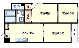 川口ビル 3DKの間取図画像
