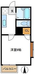 JR総武線 小岩駅 徒歩10分の賃貸アパート 1階1Kの間取り