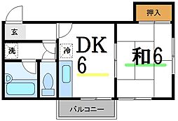 JR総武線 小岩駅 徒歩6分の賃貸アパート 1階1DKの間取り