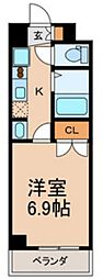 アジリア浦安 1Kの間取図画像