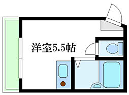 エトアール西葛西阿部ビル 5階ワンルームの間取り