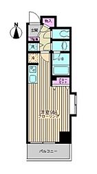 パルティール 4階ワンルームの間取り
