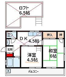 東京メトロ東西線 葛西駅 徒歩21分の賃貸アパート 2階2SKの間取り