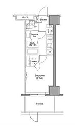 東京メトロ東西線 木場駅 徒歩5分の賃貸マンション 1階ワンルームの間取り