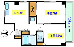 東京メトロ東西線 木場駅 徒歩5分の賃貸マンション 2階2DKの間取り