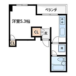 メゾンナカジマ ワンルームの間取図画像
