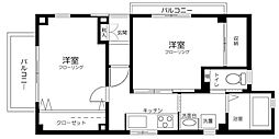 ケンブリッジハウス 2Kの間取図画像