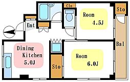 木場コーポラス 2DKの間取図画像
