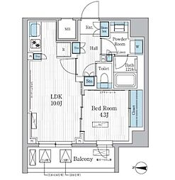 パークアクシス東陽町レジデンス 1LDKの間取図画像