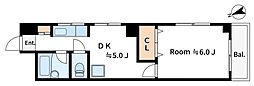 不動前コーポラル 1DKの間取図画像