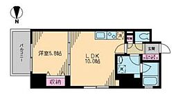 クレドラテース白河 1LDKの間取図画像