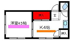 東京メトロ日比谷線 南千住駅 徒歩13分の賃貸マンション 3階ワンルームの間取り