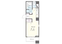 東京メトロ銀座線 稲荷町駅 徒歩7分の賃貸マンション 5階ワンルームの間取り