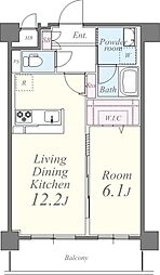 都営大江戸線 両国駅 徒歩12分の賃貸マンション 5階1LDKの間取り