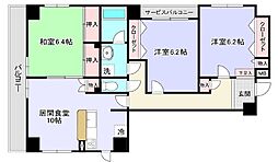 東京メトロ日比谷線 入谷駅 徒歩6分の賃貸マンション 8階3LDKの間取り