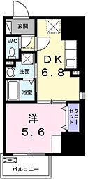 都営大江戸線 新御徒町駅 徒歩6分の賃貸マンション 4階1DKの間取り