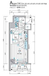 メインステージ三ノ輪3 1Kの間取図画像