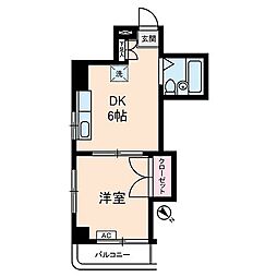 メゾン丸十 1DKの間取図画像