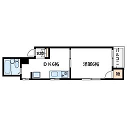 山田ハイム 1DKの間取図画像