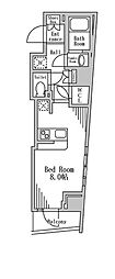 ラビエール東京 1Kの間取図画像
