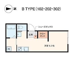 MAISON PETIT RENARD ワンルームの間取図画像