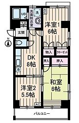 東京メトロ日比谷線 三ノ輪駅 徒歩8分の賃貸マンション 3階3DKの間取り