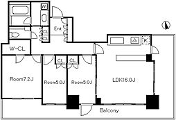 東京メトロ有楽町線 新富町駅 徒歩5分の賃貸マンション 12階3LDKの間取り