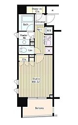 東京メトロ日比谷線 人形町駅 徒歩5分の賃貸マンション 7階1Kの間取り