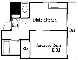 鹿嶋ビル 3階1DKの間取り