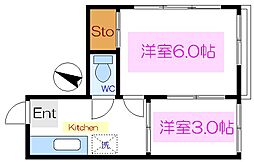 あさひビル 2Kの間取図画像