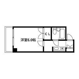 アネックスワン 1Kの間取図画像