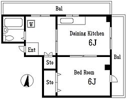 BRAXA小岩 7階1DKの間取り