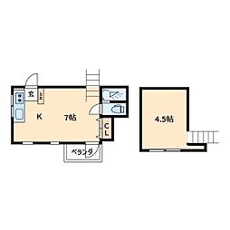 東京メトロ日比谷線 北千住駅 徒歩4分の賃貸マンション 4階1DKの間取り