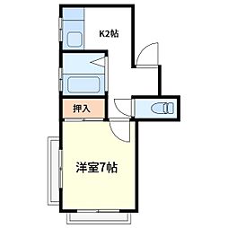 日暮里舎人ライナー 熊野前駅 徒歩5分の賃貸マンション 3階1Kの間取り