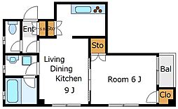 シンフォニーII 3階1LDKの間取り