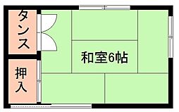わかば荘 ワンルームの間取図画像