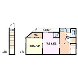 FLATえびす 2Kの間取図画像