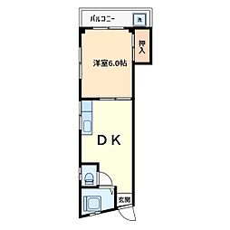コーポ八千代 1DKの間取図画像