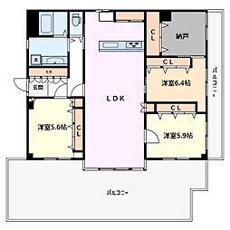 ブランメゾン諸星 3SLDKの間取図画像