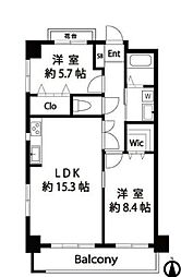 メイト扇 2LDKの間取図画像