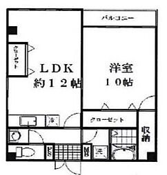 K-1ビル. 1LDKの間取図画像