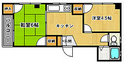 カーザ小林 2Kの間取図画像
