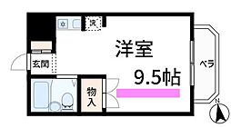 パークハイツ桜木 ワンルームの間取図画像