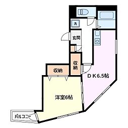 アクロポリス亀有 1DKの間取図画像