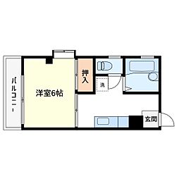 コーポ長崎 1Kの間取図画像