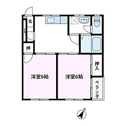 グリーンパレス 2Kの間取図画像